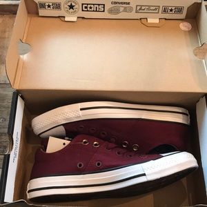 Converse burgundy low tops